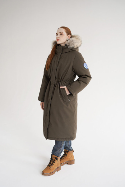 Пальто пуховое Хелен Top Arctic Goose (Женский; 46; Олива без*Меха)